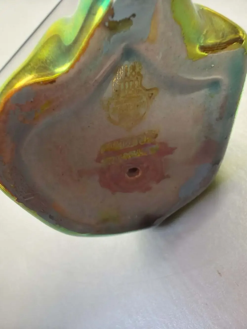 Zsolnay Eosin Iridescent Green Sitting Child Baby Figurine‎ Hungary